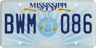 MS license plate BWM086