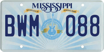 MS license plate BWM088