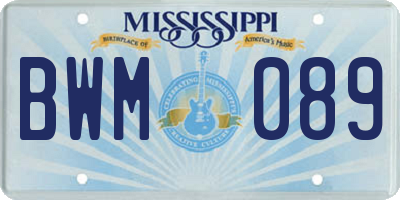 MS license plate BWM089