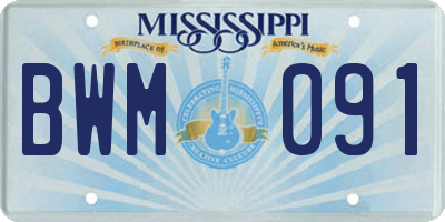 MS license plate BWM091