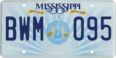MS license plate BWM095