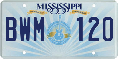 MS license plate BWM120