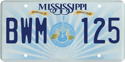 MS license plate BWM125