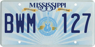 MS license plate BWM127