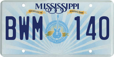 MS license plate BWM140