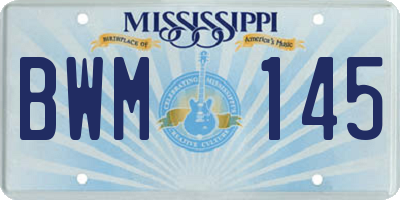 MS license plate BWM145