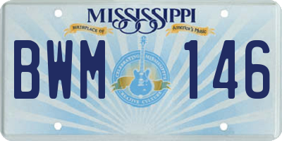 MS license plate BWM146