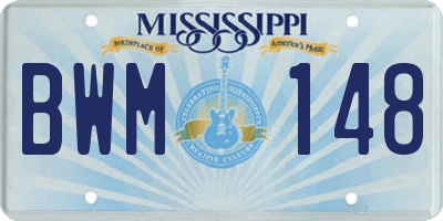 MS license plate BWM148
