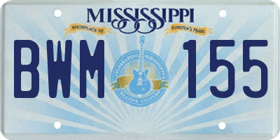 MS license plate BWM155