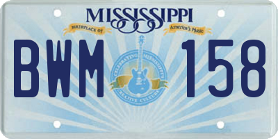 MS license plate BWM158