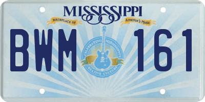 MS license plate BWM161