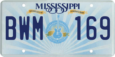 MS license plate BWM169