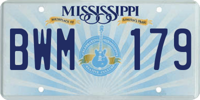 MS license plate BWM179