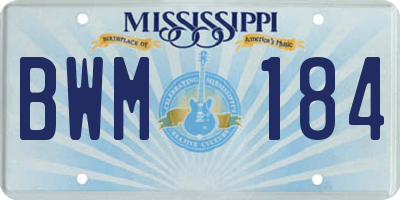 MS license plate BWM184