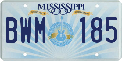 MS license plate BWM185