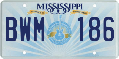 MS license plate BWM186