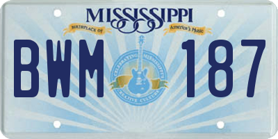 MS license plate BWM187