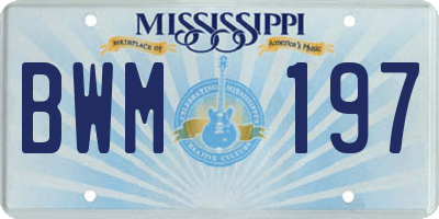 MS license plate BWM197