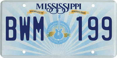 MS license plate BWM199