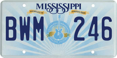 MS license plate BWM246