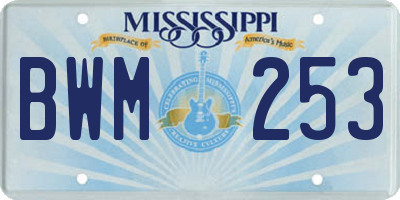 MS license plate BWM253