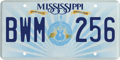 MS license plate BWM256