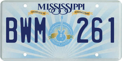 MS license plate BWM261