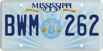 MS license plate BWM262