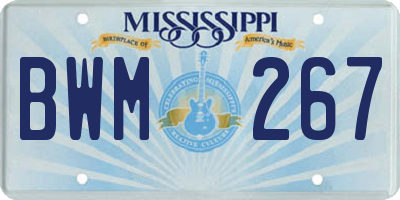 MS license plate BWM267