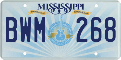 MS license plate BWM268