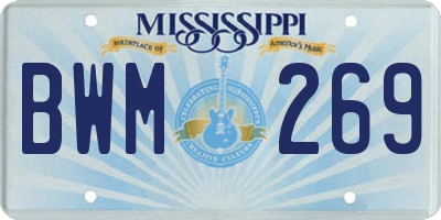 MS license plate BWM269
