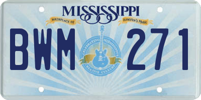 MS license plate BWM271
