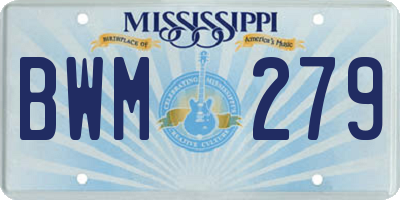 MS license plate BWM279