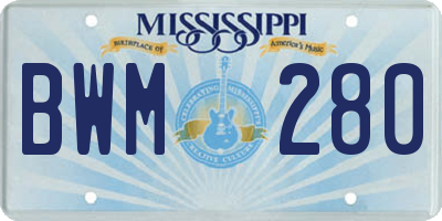 MS license plate BWM280