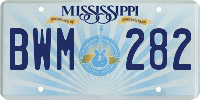 MS license plate BWM282