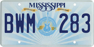 MS license plate BWM283