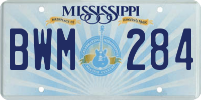 MS license plate BWM284