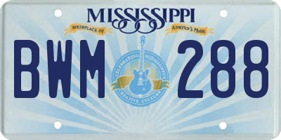 MS license plate BWM288