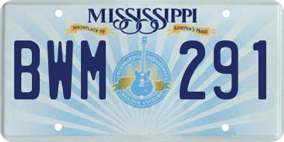 MS license plate BWM291