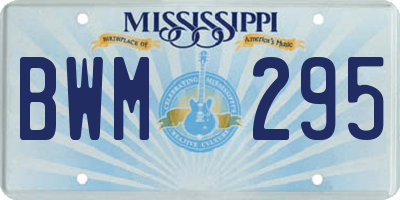 MS license plate BWM295