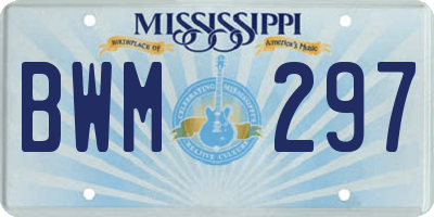 MS license plate BWM297