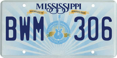 MS license plate BWM306