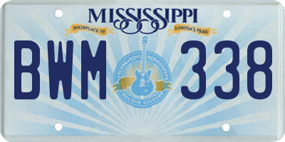 MS license plate BWM338