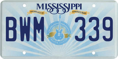 MS license plate BWM339
