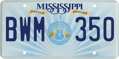 MS license plate BWM350