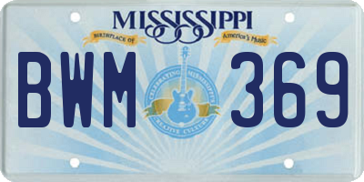 MS license plate BWM369