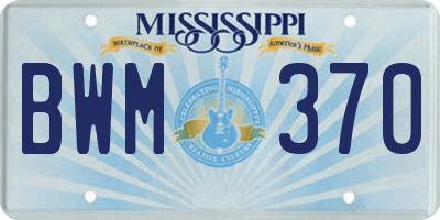 MS license plate BWM370