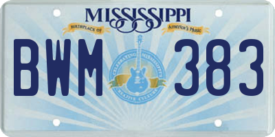 MS license plate BWM383