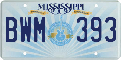 MS license plate BWM393