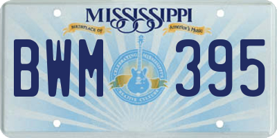 MS license plate BWM395